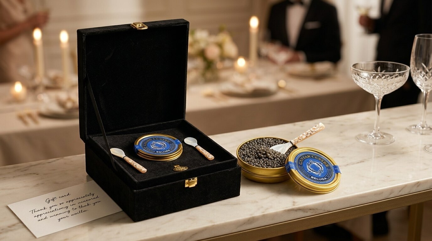 Beluga caviar presented for an elegant occasion
