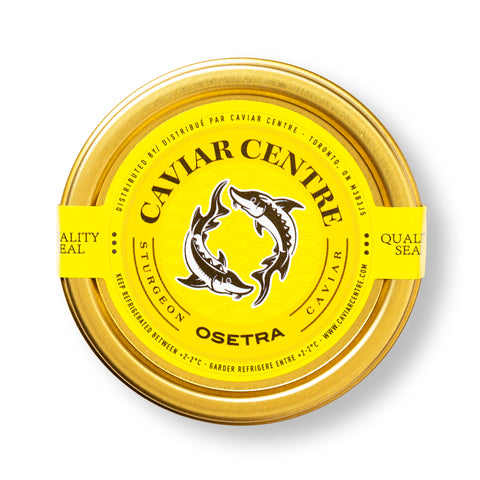 Caviar Centre Osetra sturgeon caviar (Acipenser gueldenstaedtii) with firm golden pearls