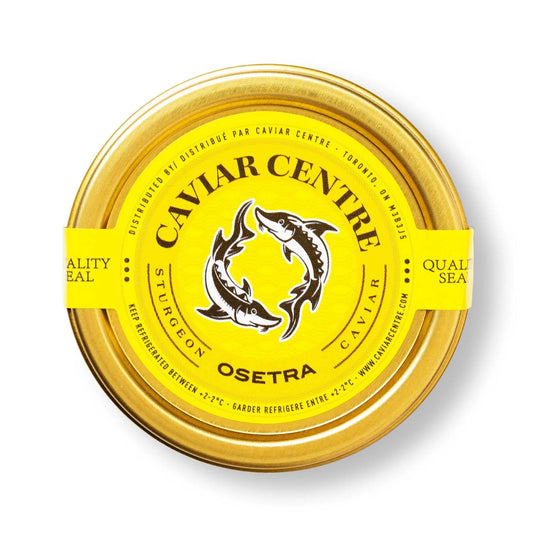 Caviar Centre Osetra sturgeon caviar (Acipenser gueldenstaedtii) with firm golden pearls