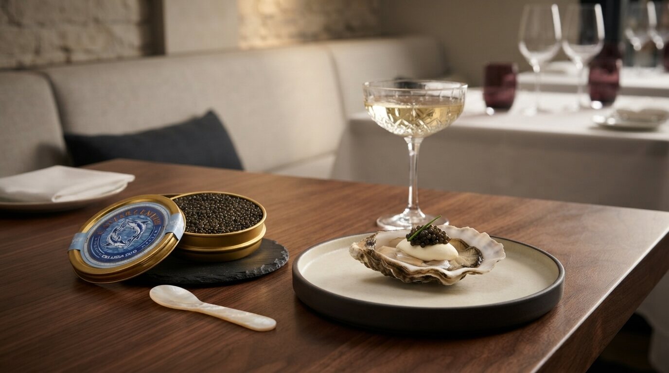 Elegant Montréal dining table prepared for a caviar celebration