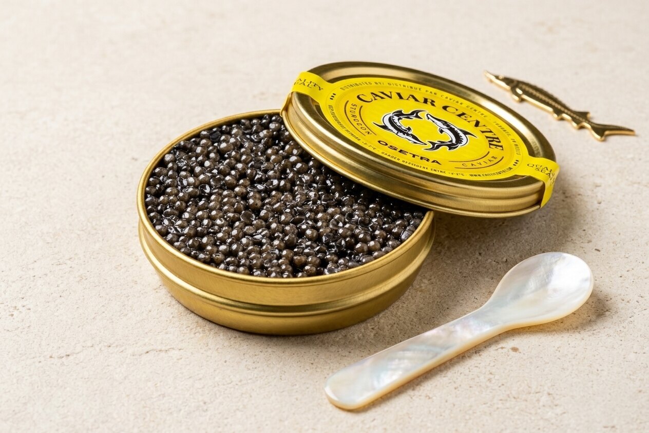 Caviar Centre Osetra caviar with mother-of-pearl spoon